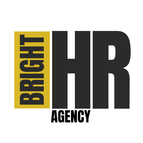 Yellow and black HR Agency Logo